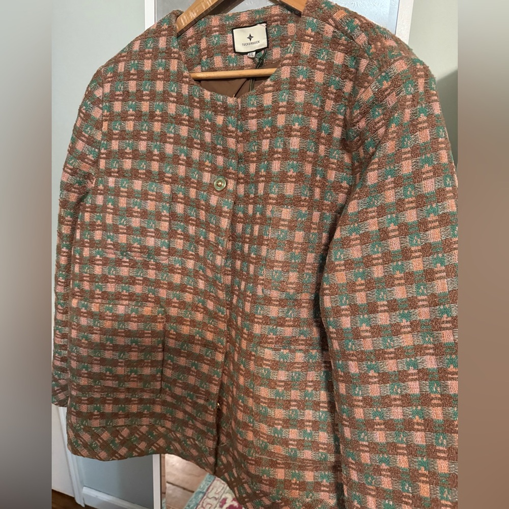 Tuckernuck Brown and Pink Tweed Jacket